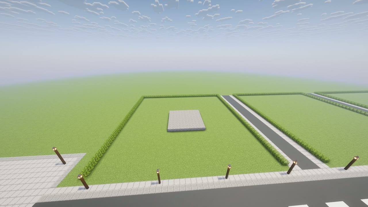 Step 1 of the Minecraft easy survival starter house: mark out the foundation