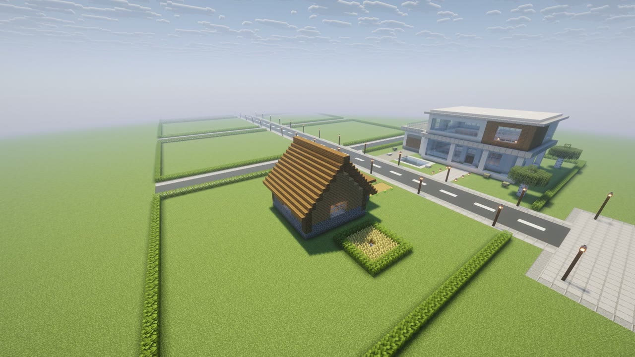 Step 13 of the Minecraft easy survival starter house: starter wheat farm