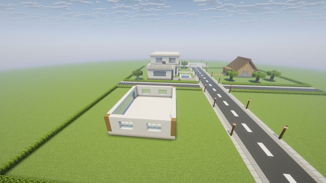 Step 3 of the Minecraft modern house: windows and front door