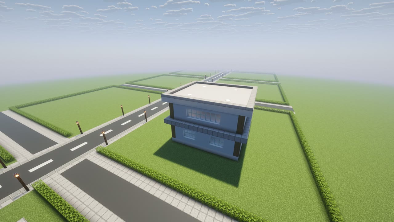 Step 7 of the Minecraft modern house: flat roof