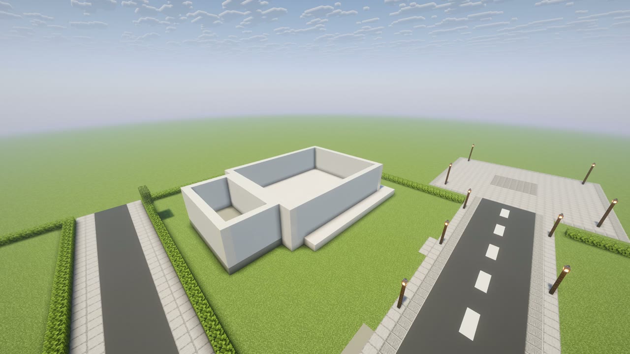 Step 2 of the Minecraft modern mansion: ground floor walls